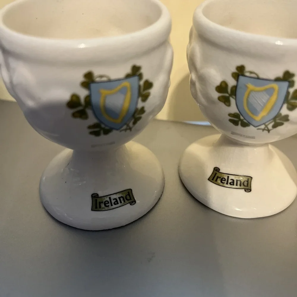 CARRIGALINE POTTERY vintage porcelain egg cup Carrigcraft Set Of 3